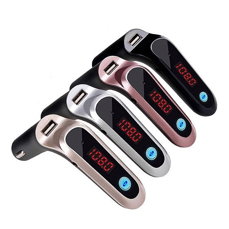S7 Smart Digital Display Music Player Calling Car Charger, Color: Silver - Bluetooth Car Kits by buy2fix | Online Shopping UK | buy2fix