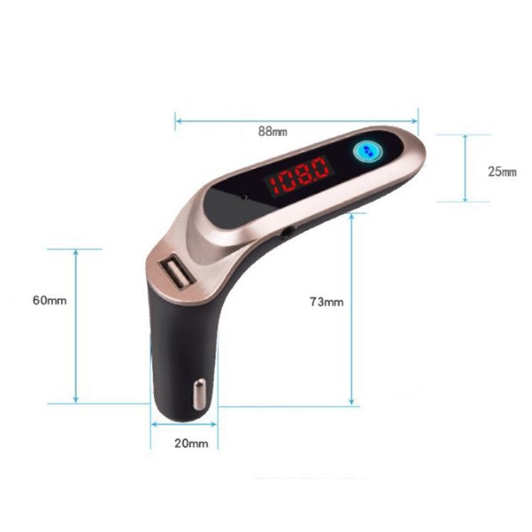 S7 Smart Digital Display Music Player Calling Car Charger, Color: Silver - Bluetooth Car Kits by buy2fix | Online Shopping UK | buy2fix