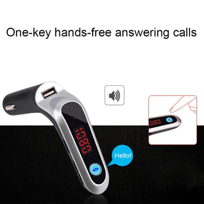 S7 Smart Digital Display Music Player Calling Car Charger, Color: Silver - Bluetooth Car Kits by buy2fix | Online Shopping UK | buy2fix