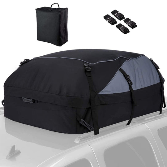 600D Oxford Cloth Car Luggage Bag Outdoor SUV Foldable Roof Bag, Size: S: 105 × 90 × 45cm(Black+Gray)