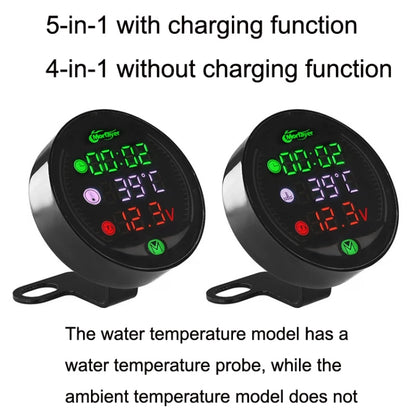 Morfayer YL-M05 4 In 1 Environmental Temperature Model 9-24V LED Night Vision Motorcycle Modification Instrument - Electrical Instruments by buy2fix | Online Shopping UK | buy2fix