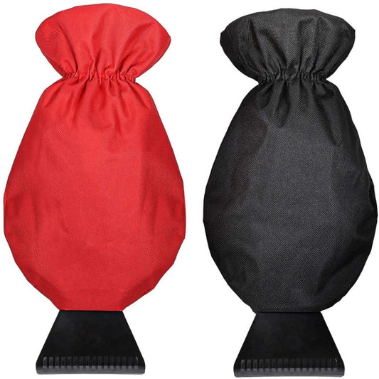 2pcs Winter Warm Car Snow Shoveling Gloves Deicing Snow Scraper(Red) - Ice Scraper by buy2fix | Online Shopping UK | buy2fix