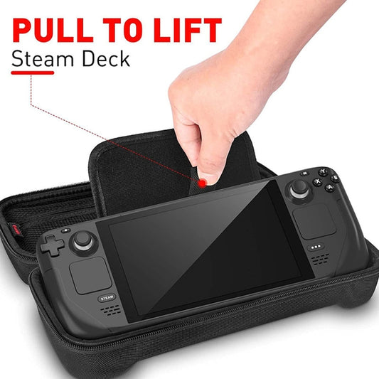 For Steam Deck Game Console Storage Bag Handheld EVA Oxford Cloth Hard Bag(1680D Black) - Storage Bags by buy2fix | Online Shopping UK | buy2fix