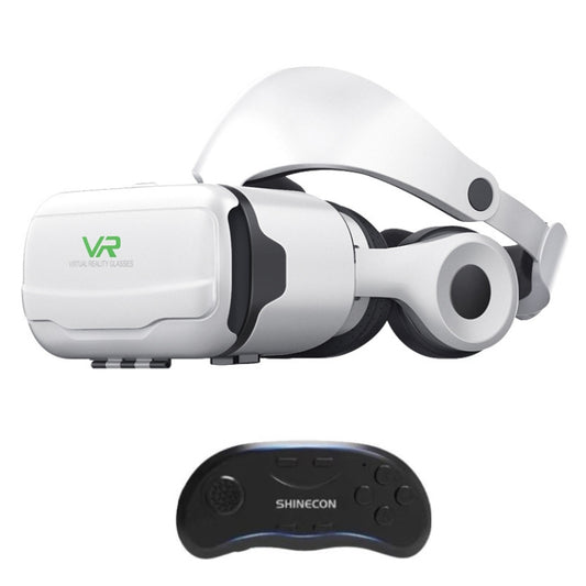VR SHINECON G02EF+B01 Handle Mobile Phone 3D Virtual Reality VR Game Helmet Glasses With Headset - VR Headset by VR SHINECON | Online Shopping UK | buy2fix