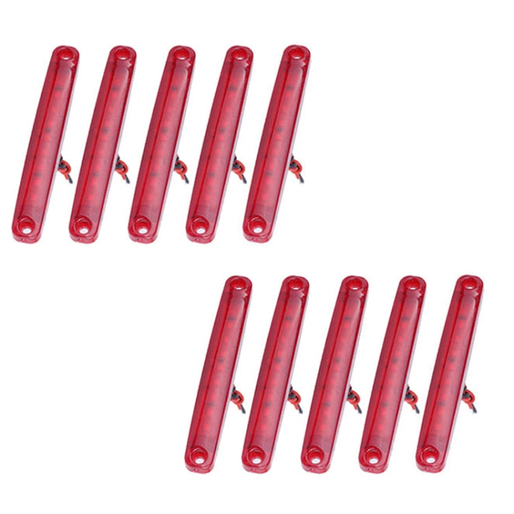 MK-224 10pcs 12-24V Truck Trailer 9LED Side Light Tail Lamp Signal Light(Red) - Warning Lights by buy2fix | Online Shopping UK | buy2fix