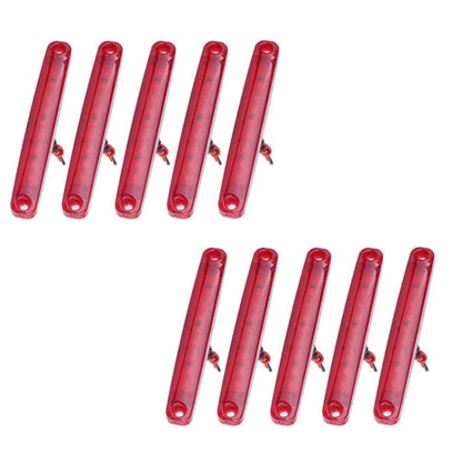 MK-224 10pcs 12-24V Truck Trailer 9LED Side Light Tail Lamp Signal Light(Red) - Warning Lights by buy2fix | Online Shopping UK | buy2fix