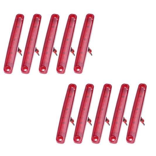 MK-224 10pcs 12-24V Truck Trailer 9LED Side Light Tail Lamp Signal Light(Red) - Warning Lights by buy2fix | Online Shopping UK | buy2fix