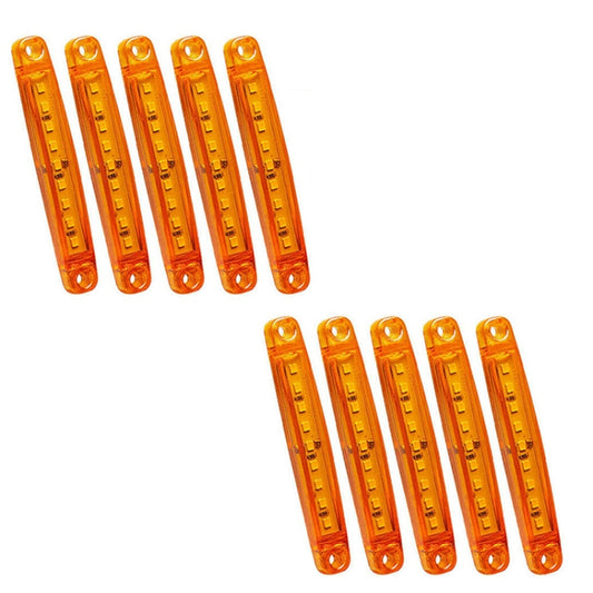 MK-224 10pcs 12-24V Truck Trailer 9LED Side Light Tail Lamp Signal Light(Yellow) - Warning Lights by buy2fix | Online Shopping UK | buy2fix
