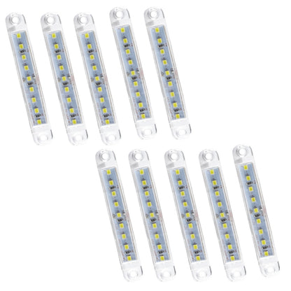 MK-224 10pcs 12-24V Truck Trailer 9LED Side Light Tail Lamp Signal Light(White) - Warning Lights by buy2fix | Online Shopping UK | buy2fix