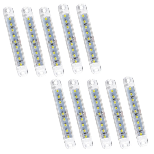 MK-224 10pcs 12-24V Truck Trailer 9LED Side Light Tail Lamp Signal Light(White) - Warning Lights by buy2fix | Online Shopping UK | buy2fix