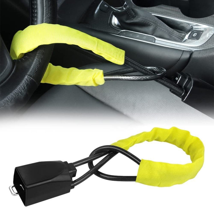 S308 Car Steering Wheel Wire Rope Lock Security Anti-theft Locks(Black) - Steering Wheel Locks by buy2fix | Online Shopping UK | buy2fix