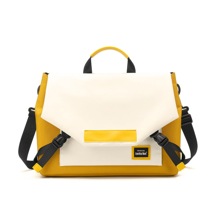 LUCKYBAT Laptop Bag Airbag Anti-drop Crossbody Handbag, Size: L 16 Inch(Turmeric White) by buy2fix