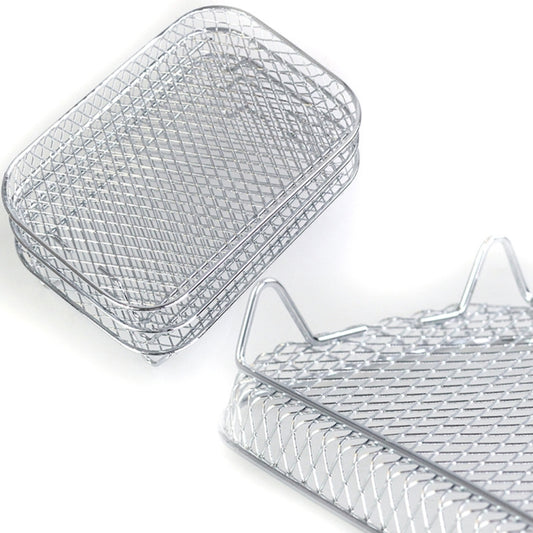 Air Fryer Accessories Three-Layer Steam Rack Stackable Dehydration Rack(Rectangle) - Electric Deep Fryers by buy2fix | Online Shopping UK | buy2fix