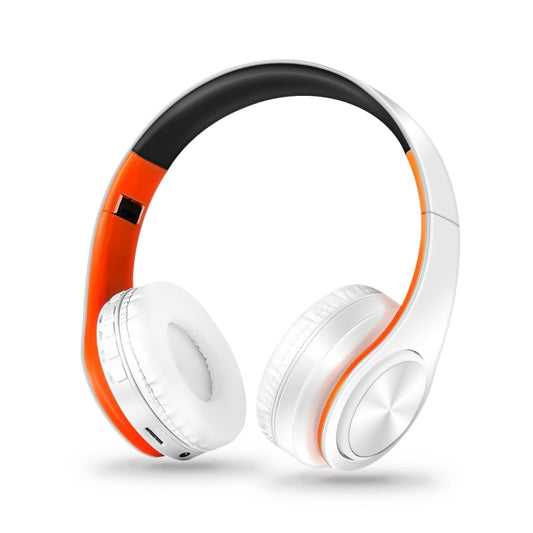 LPT660 Bluetooth Wireless Headset HIFI Stereo Sports Headphones(White+Orange) - Headset & Headphone by buy2fix | Online Shopping UK | buy2fix