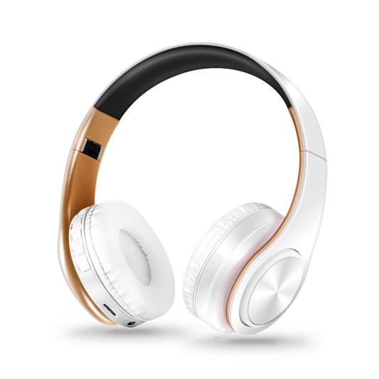 LPT660 Bluetooth Wireless Headset HIFI Stereo Sports Headphones(White+Gold) - Headset & Headphone by buy2fix | Online Shopping UK | buy2fix