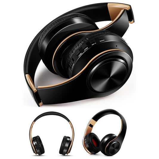 LPT660 Bluetooth Wireless Headset HIFI Stereo Sports Headphones(Black+Gold) - Headset & Headphone by buy2fix | Online Shopping UK | buy2fix