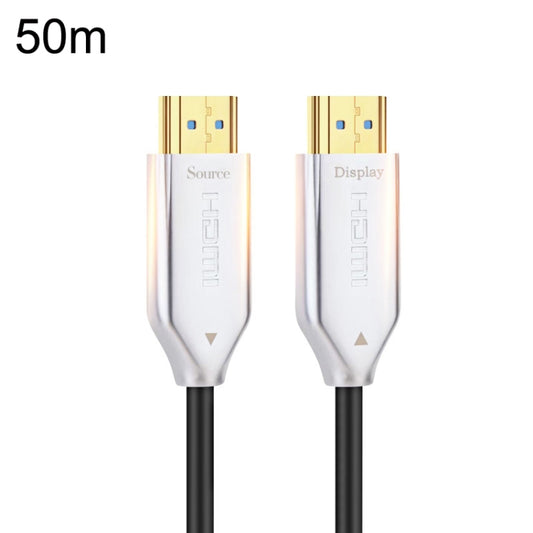 2.0 Version HDMI Fiber Optical Line 4K Ultra High Clear Line Monitor Connecting Cable, Length: 50m(White) by buy2fix