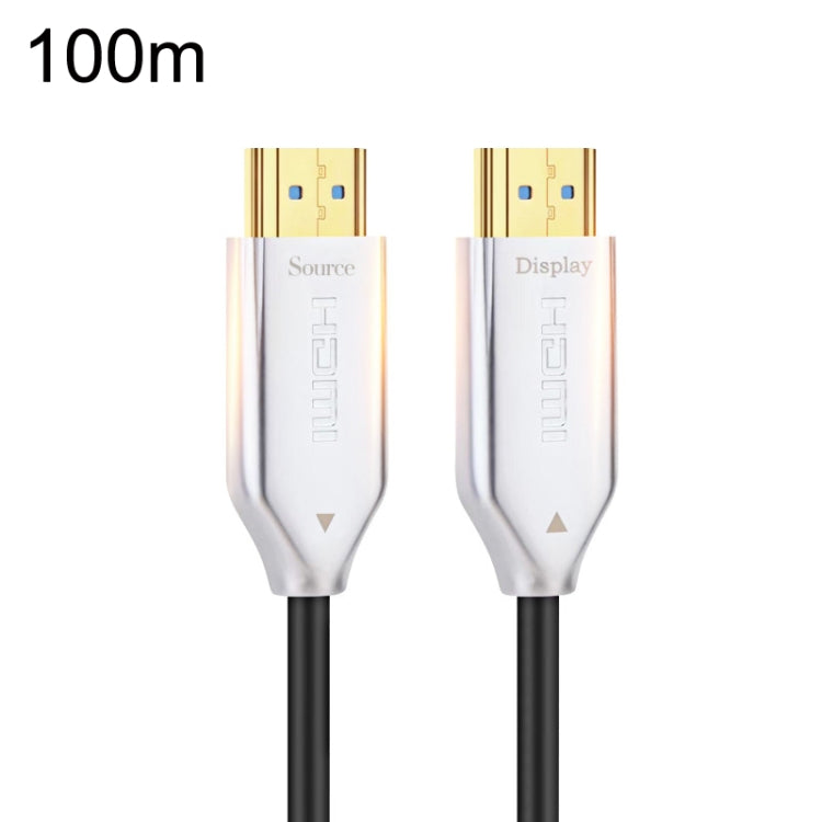 2.0 Version HDMI Fiber Optical Line 4K Ultra High Clear Line Monitor Connecting Cable, Length: 100m With Shaft(White) by buy2fix