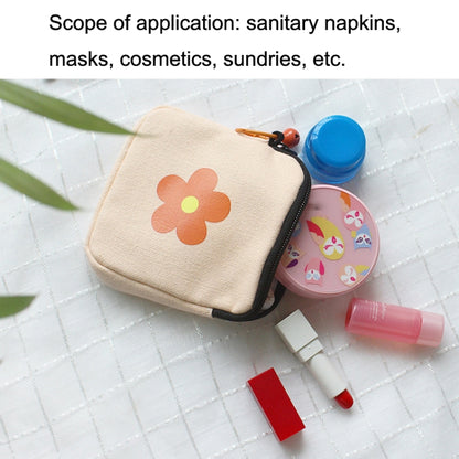 Sanitary Napkin Storage Bag Large Capacity Little Bag Canvas Simple Short Wallet(Sky Blue) - Storage Bags by buy2fix | Online Shopping UK | buy2fix