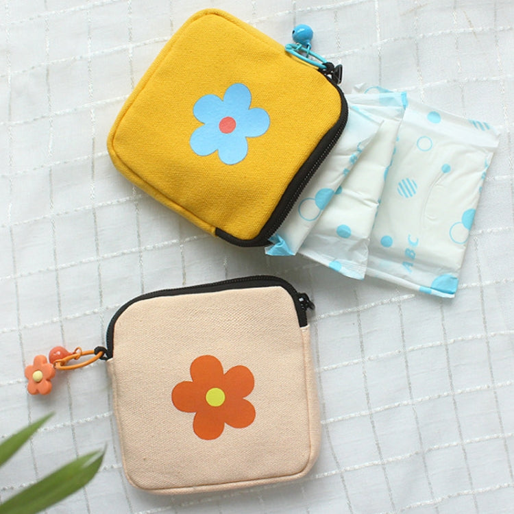 Sanitary Napkin Storage Bag Large Capacity Little Bag Canvas Simple Short Wallet(Light Purple) - Storage Bags by buy2fix | Online Shopping UK | buy2fix