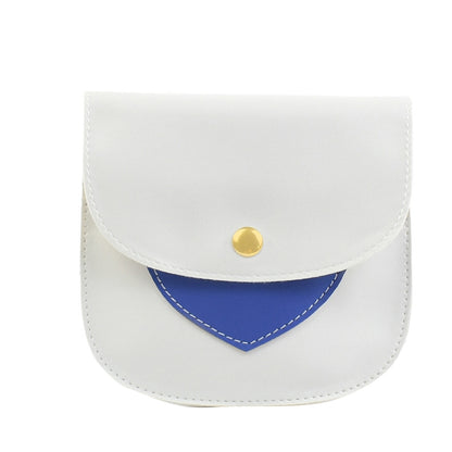 Portable Large Capacity PU Sanitary Napkin Pad Storage Bag(White+Blue) - Storage Bags by buy2fix | Online Shopping UK | buy2fix