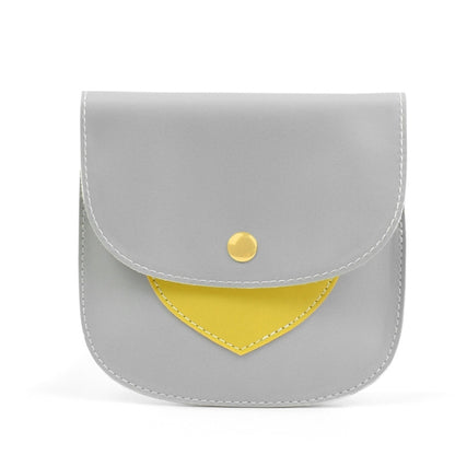 Portable Large Capacity PU Sanitary Napkin Pad Storage Bag(Gray+Yellow) - Storage Bags by buy2fix | Online Shopping UK | buy2fix