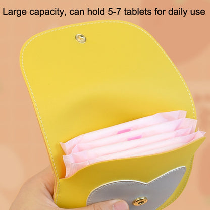 Portable Large Capacity PU Sanitary Napkin Pad Storage Bag(Skin+White) - Storage Bags by buy2fix | Online Shopping UK | buy2fix