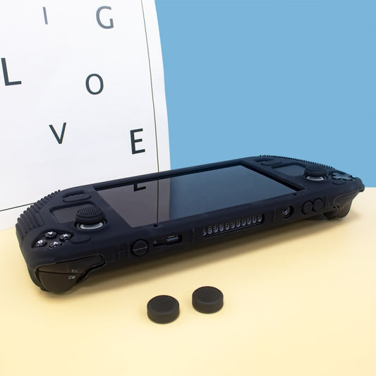 For Steam Deck V V4-1 Pocket Consoles Silicone Non-slip Protective Case with Holder Function(Black) - Cover Case by buy2fix | Online Shopping UK | buy2fix