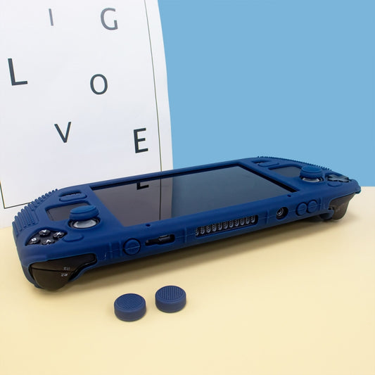 For Steam Deck V V4-1 Pocket Consoles Silicone Non-slip Protective Case with Holder Function(Blue) - Cover Case by buy2fix | Online Shopping UK | buy2fix