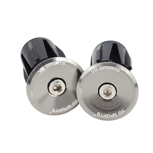 2pairs Aluminum Alloy Bicycle Expansion Handlebar Plug(Titanium) - Bicycle Grips by buy2fix | Online Shopping UK | buy2fix