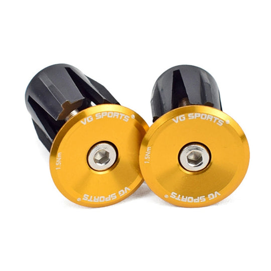 2pairs Aluminum Alloy Bicycle Expansion Handlebar Plug(Gold)