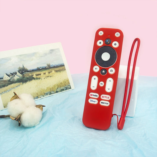For ONN Android TV 4K UHD Streaming Device Y55 Anti-Fall Silicone Remote Control Cover(Red) by buy2fix