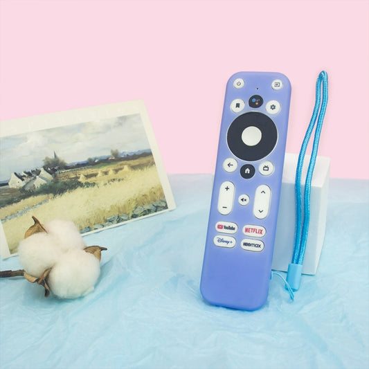 For ONN Android TV 4K UHD Streaming Device Y55 Anti-Fall Silicone Remote Control Cover(Luminous Blue) by buy2fix