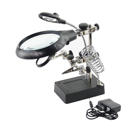 16129-C 2.5X/7.5X/10X LED Lighting Auxiliary Bracket Maintenance Magnifier(EU Plug) - Others by buy2fix | Online Shopping UK | buy2fix