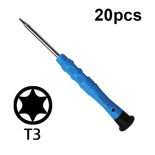 20 pièces Mini tournevis anti-dérapant outils d'entretien de démontage de téléphone portable, série: T3