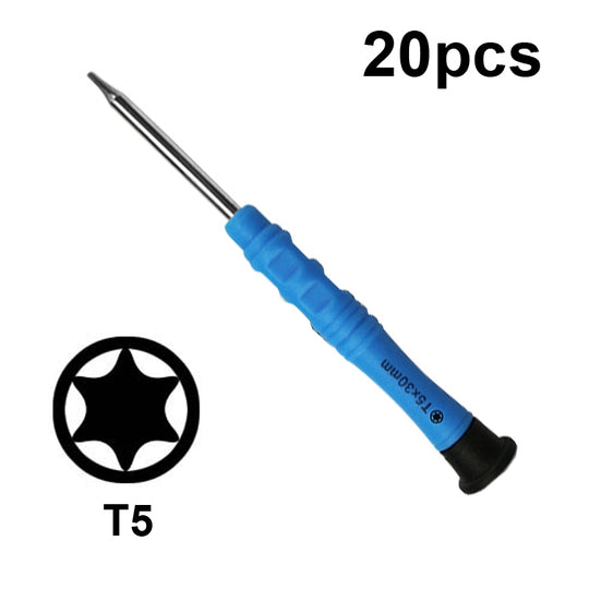 20 pièces Mini tournevis anti-dérapant outils d'entretien de démontage de téléphone portable, série: T5