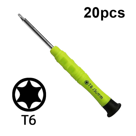 20 pièces Mini tournevis anti-dérapant outils d'entretien de démontage de téléphone portable, série: T6