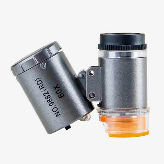 9882(RD) 60X Mini HD Banknote Detection Optical Microscope with LED Light, Color: Silver - Detection Jewelry by buy2fix | Online Shopping UK | buy2fix
