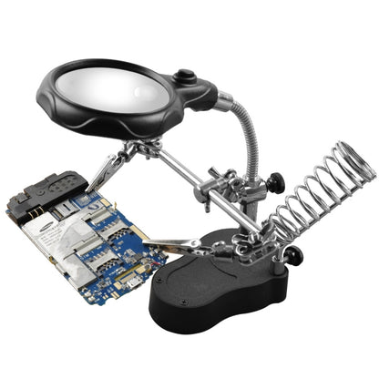 16126-A 3.5X/12X LED Light Stand Type Watch Repair Magnifier With Auxiliary Clip - Others by buy2fix | Online Shopping UK | buy2fix