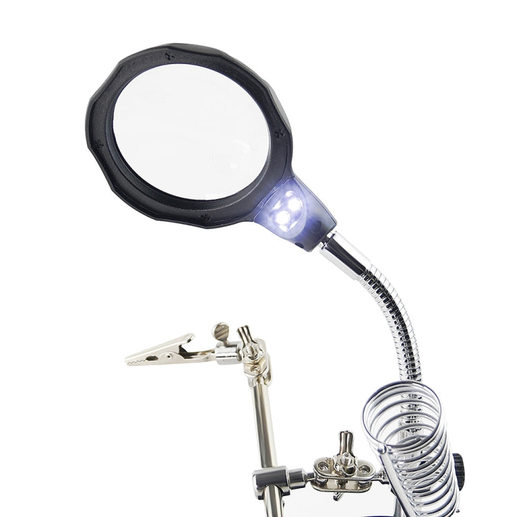 16126-A 3.5X/12X LED Light Stand Type Watch Repair Magnifier With Auxiliary Clip - Others by buy2fix | Online Shopping UK | buy2fix