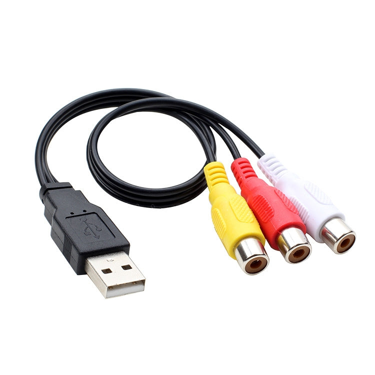USB to 3 RCA Bus 1 Male 3 Female AV Audio Cable, Size: 1.5m by buy2fix
