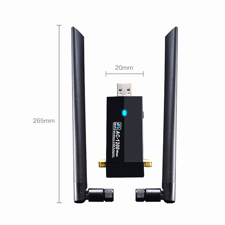 1200m Wireless Network Card 802.11AC USB3.0 Dual Frequency 2.4G/5.8G WiFi Receiver by buy2fix
