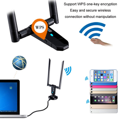 1200m Wireless Network Card 802.11AC USB3.0 Dual Frequency 2.4G/5.8G WiFi Receiver by buy2fix