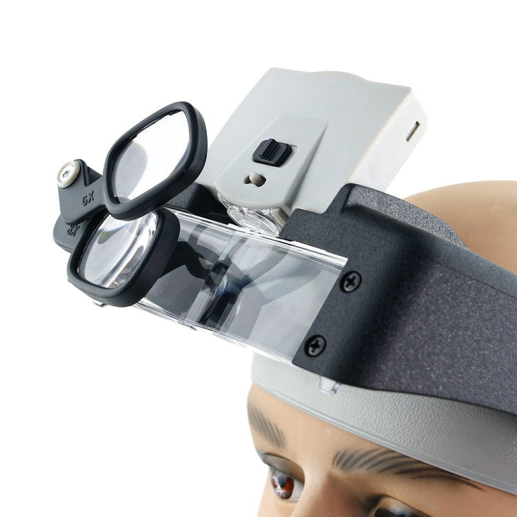 81007-AP LED Light Head-mounted Electronic Repair Tool Magnifying Glass - Glasses Style by buy2fix | Online Shopping UK | buy2fix