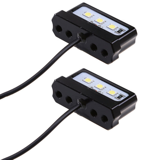 MK-114 2pcs Plane Frame CNC Aluminum Alloy LED Taillights Motorcycle License Plate Light(Black) - Signal Lights by buy2fix | Online Shopping UK | buy2fix