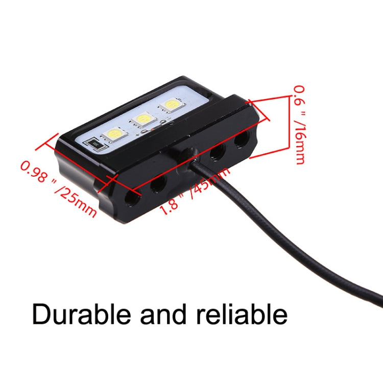 MK-114 2pcs Plane Frame CNC Aluminum Alloy LED Taillights Motorcycle License Plate Light(Black) - Signal Lights by buy2fix | Online Shopping UK | buy2fix