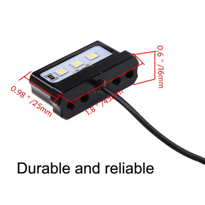 MK-114 2pcs Plane Frame CNC Aluminum Alloy LED Taillights Motorcycle License Plate Light(Black) - Signal Lights by buy2fix | Online Shopping UK | buy2fix