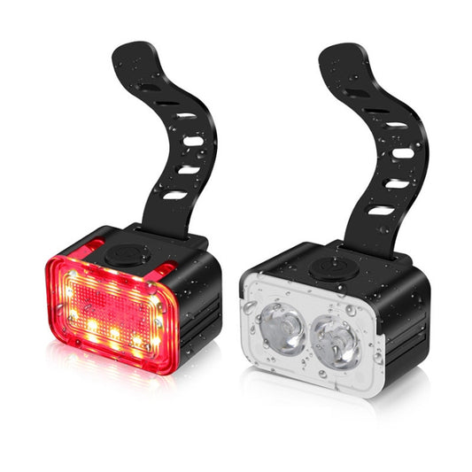 Bicycle Light USB Charging Outdoor LED Riding Lamp Set, Style: Front Light+Tail Light by buy2fix