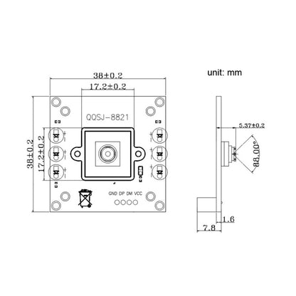 QQSJ-8821 Support UVC USB Mobile Detection Intelligent Recognition VGA Panoramic Camera Module by buy2fix
