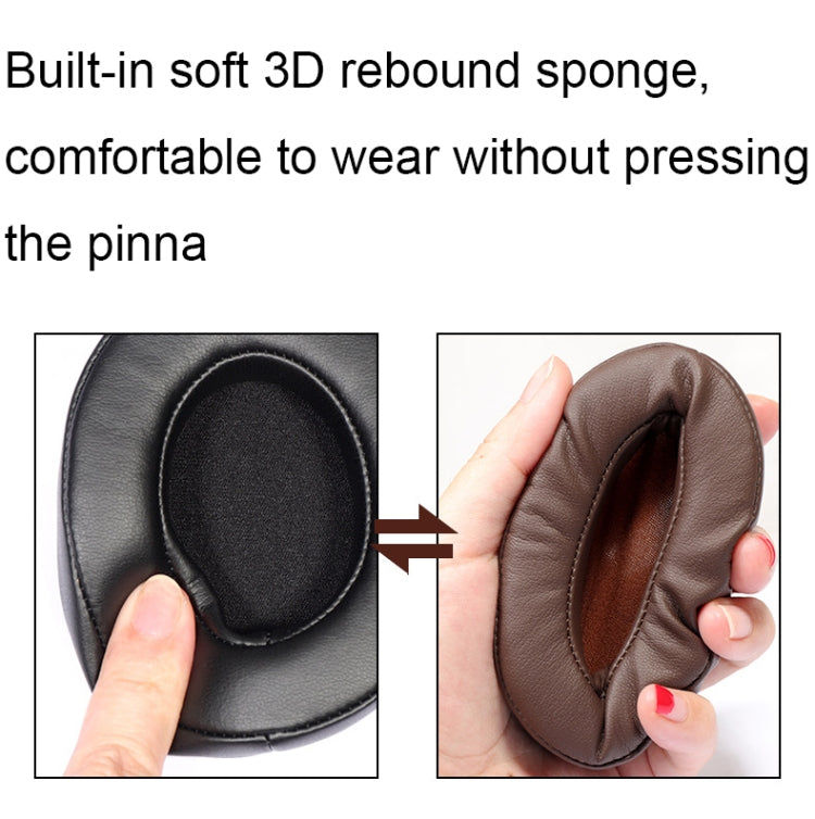 For Edifier W855BT 2pcs Headset Soft and Breathable Sponge Cover, Color: Black Lambskin - Earmuff & Pad by buy2fix | Online Shopping UK | buy2fix